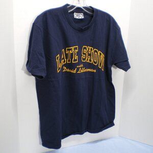 Late Show with David Letterman Tee Shirt, Navy Blue, Size Large